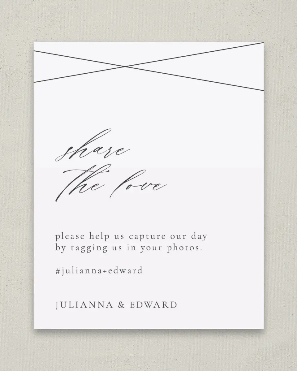 This is a 8" x 10" Share the Love Sign called Distinct Lines printed in full color with Silver foil