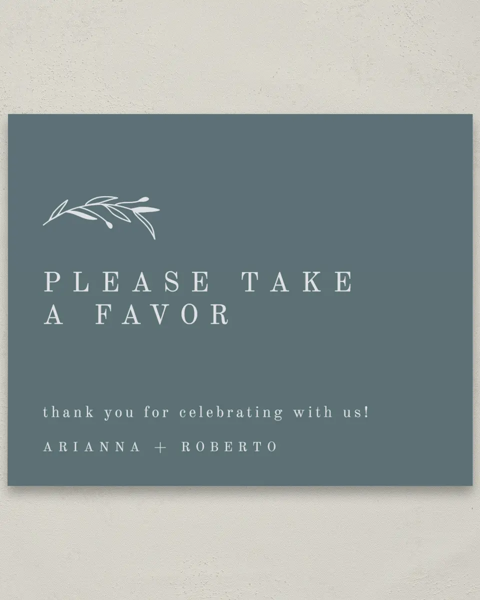 This is a 8" x 10" Favor Sign called Growing Arc printed in full color with Gold foil