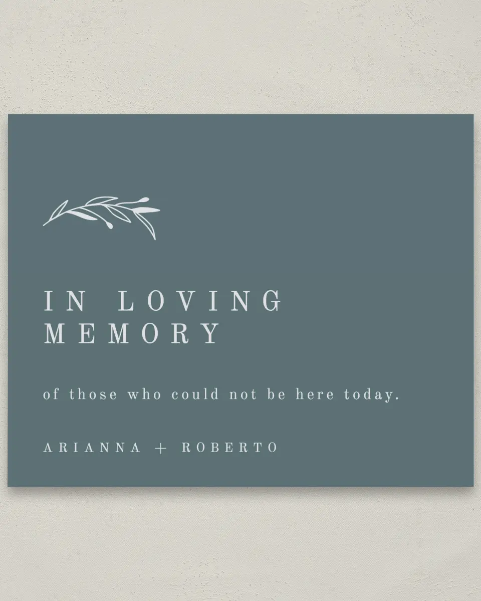This is a 8" x 10" Loving Memory Sign called Growing Arc printed in full color