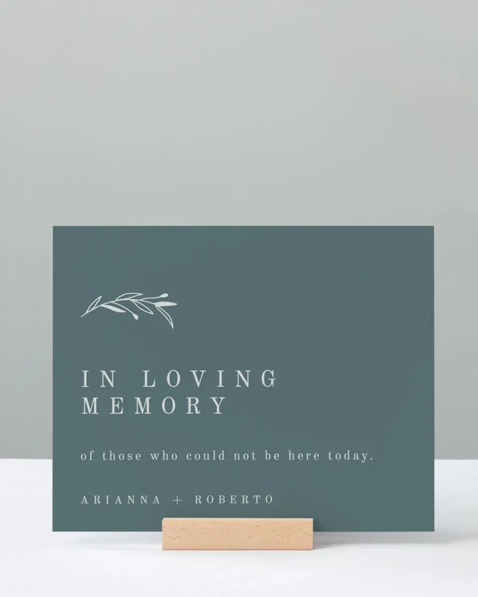 This is a 8" x 10" Loving Memory Sign called Growing Arc printed in full color with Rose Gold foil