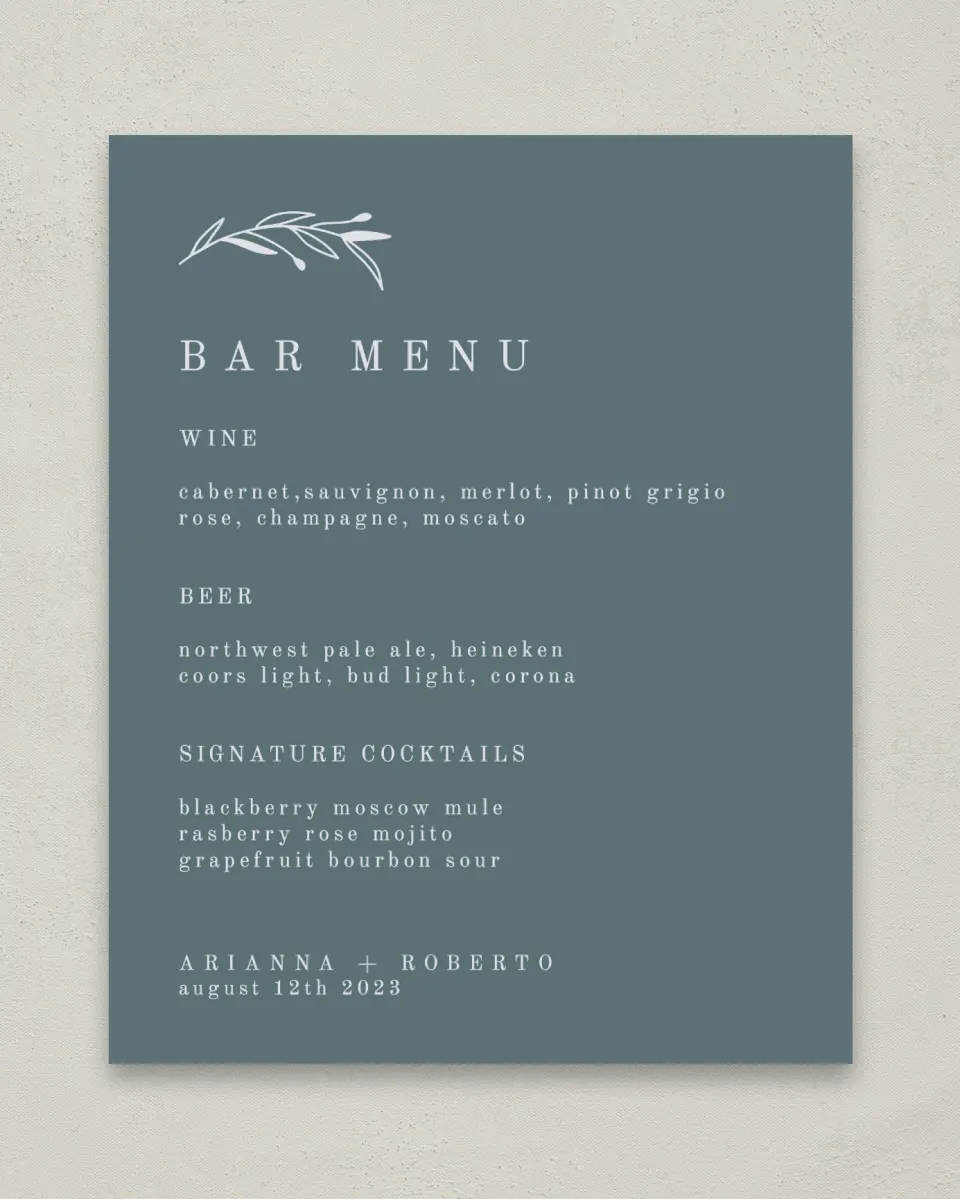 This is a 8" x 10" Menu Sign called Growing Arc printed in full color