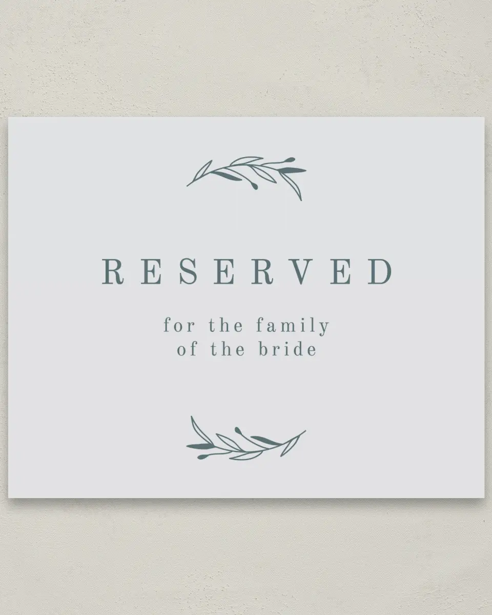 This is a 8" x 10" Reserved Seating Sign called Growing Arc printed in full color