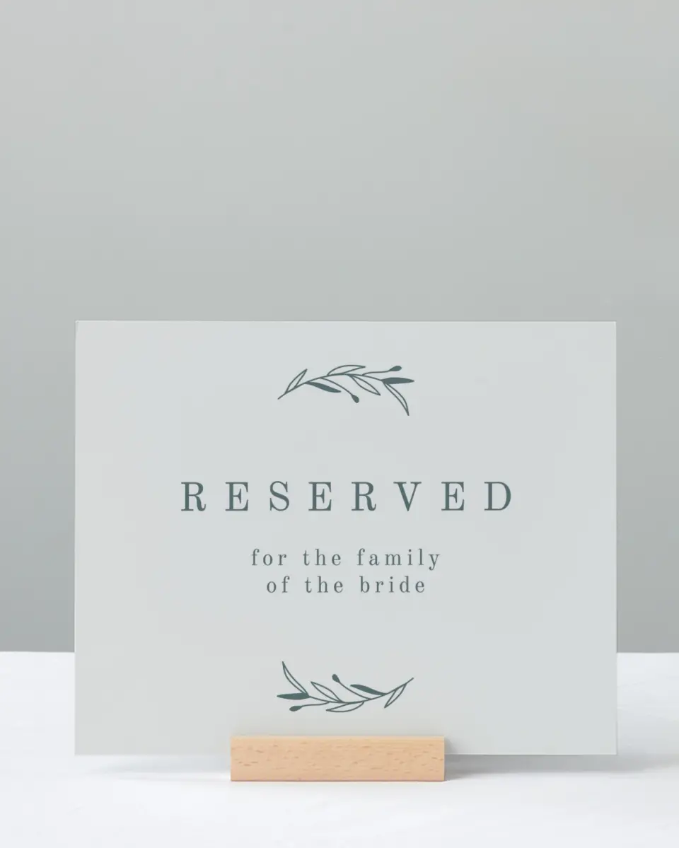 This is a 8" x 10" Reserved Seating Sign called Growing Arc printed in full color