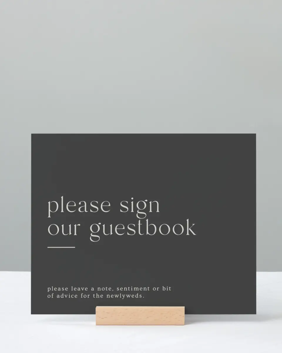 This is a 8" x 10" Guest Book Sign called Simple Gathering printed in full color