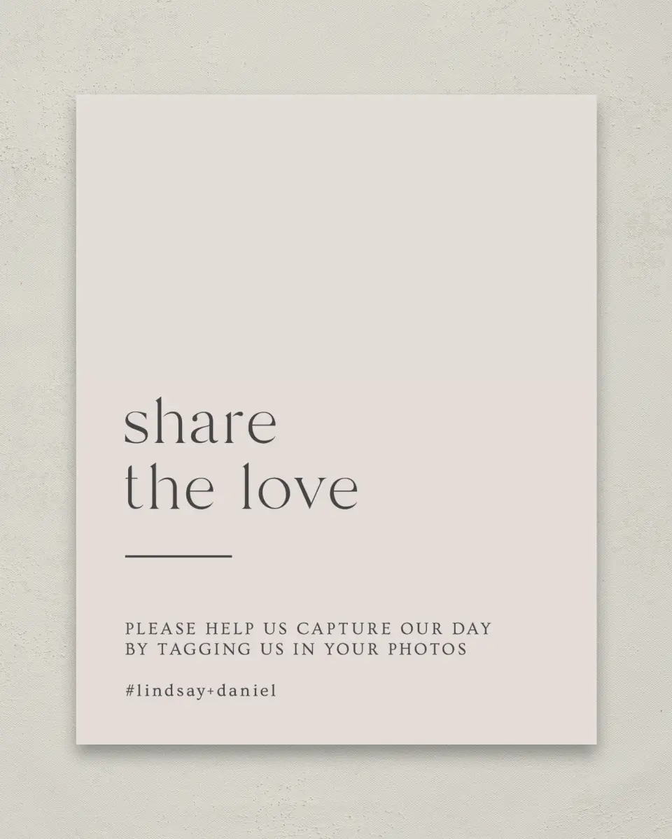 This is a 8" x 10" Share the Love Sign called Simple Gathering printed in full color with Silver foil