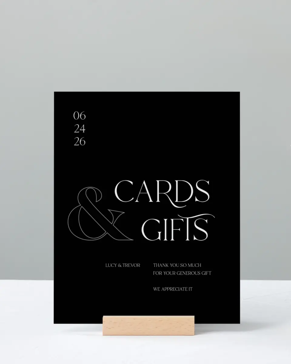 This is a 8" x 10" Cards & Gifts Sign called The Lucy printed in full color