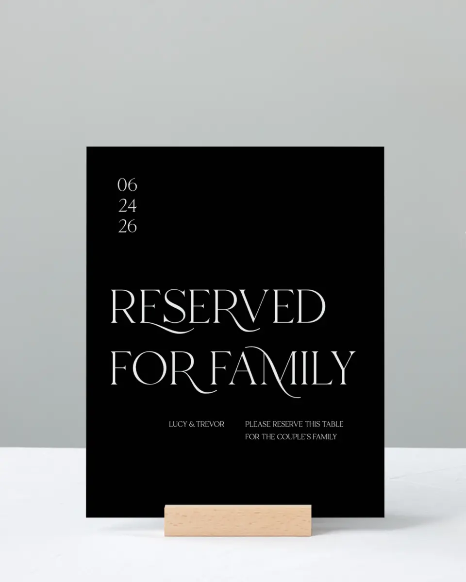 This is a 8" x 10" Reserved Seating Sign called The Lucy printed in full color