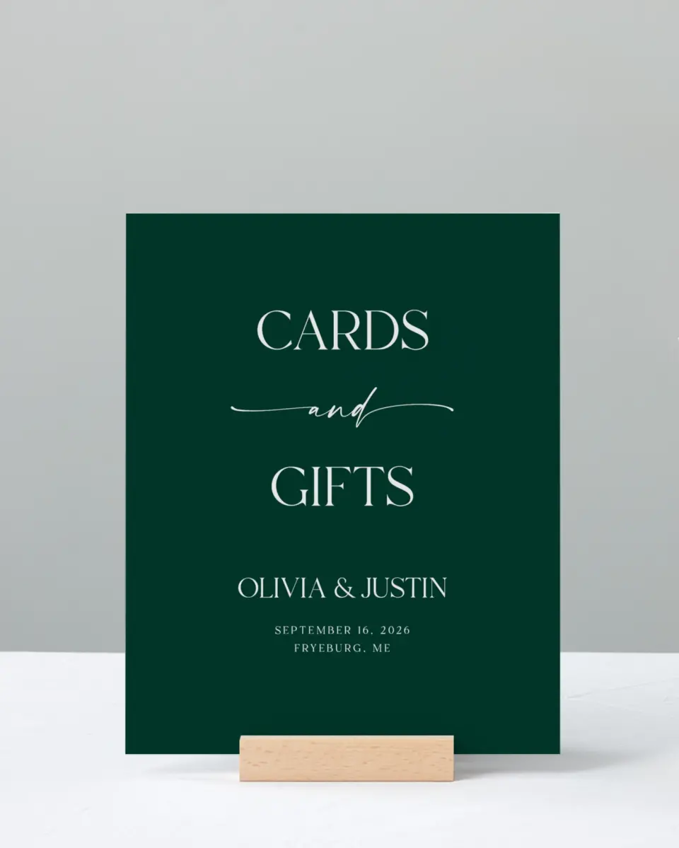 This is a 8" x 10" Cards & Gifts Sign called The Olivia printed in full color