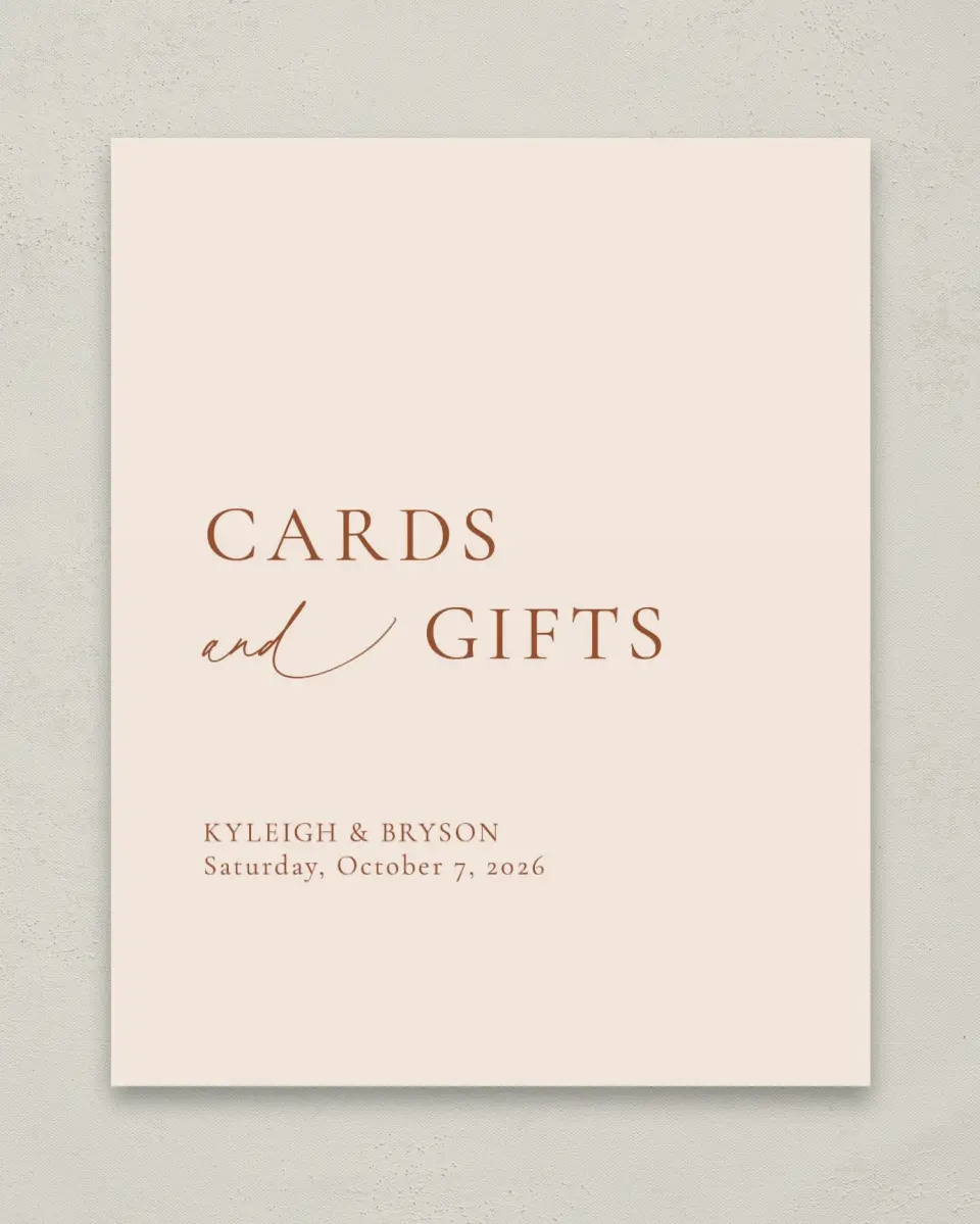 This is a 8" x 10" Cards & Gifts Sign called The Kyleigh printed in full color