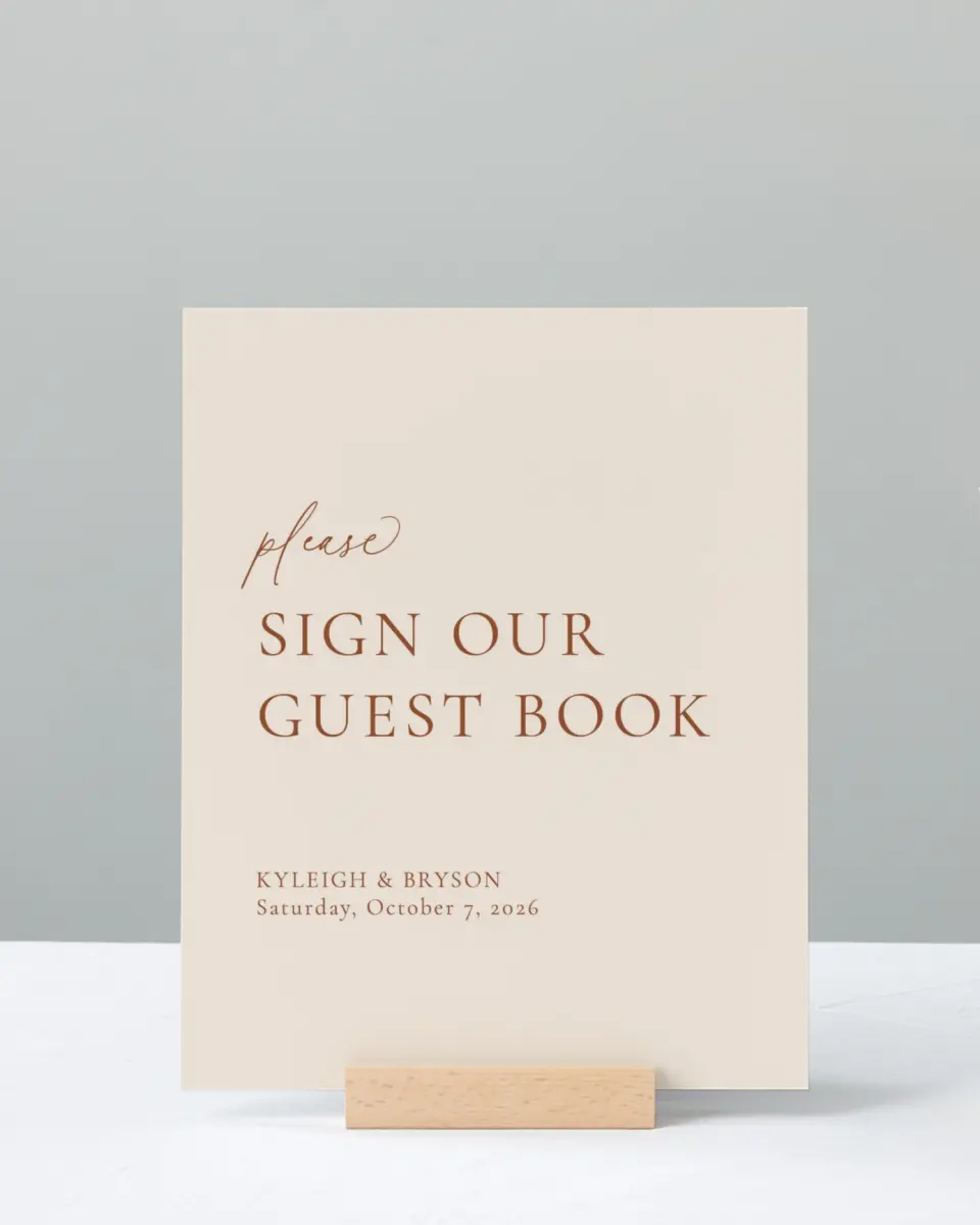 This is a 8" x 10" Guest Book Sign called The Kyleigh printed in full color