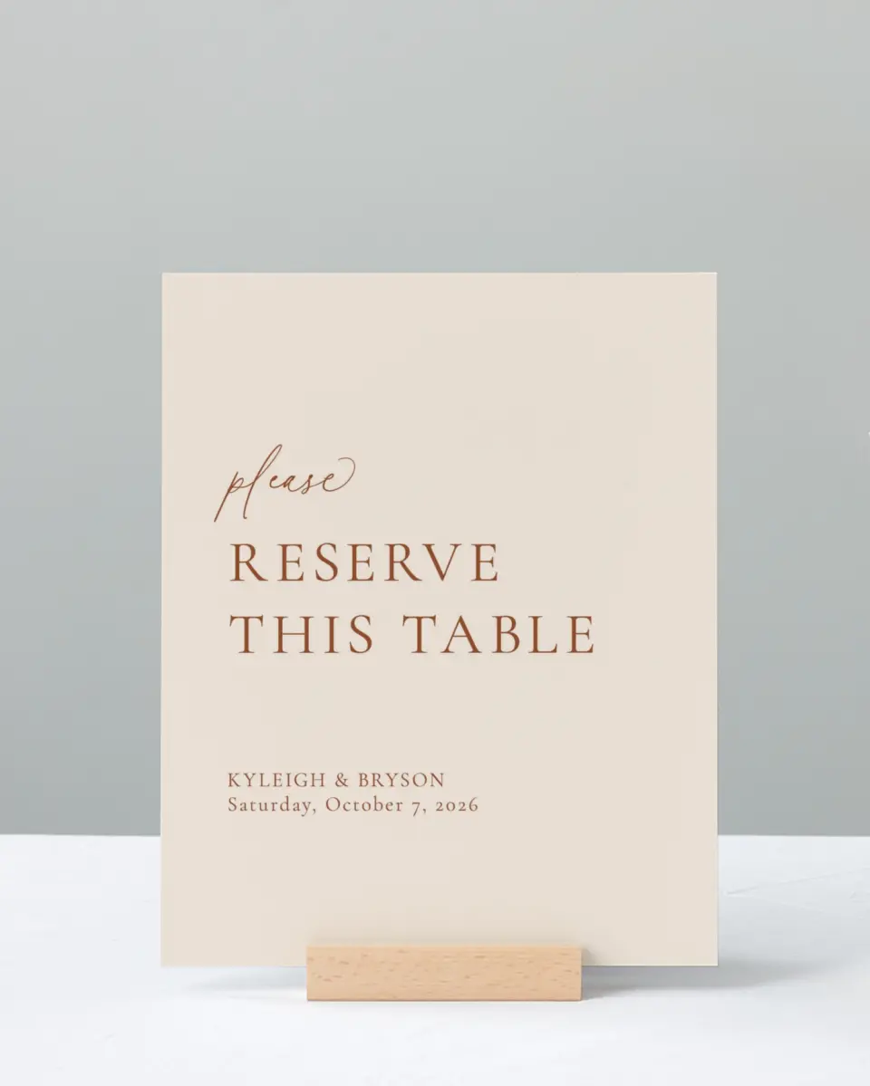 This is a 8" x 10" Reserved Seating Sign called The Kyleigh printed in full color