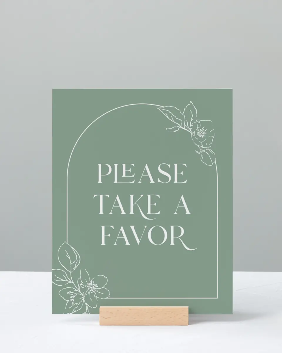 This is a 8" x 10" Favor Sign called Joyful Blooms printed in full color