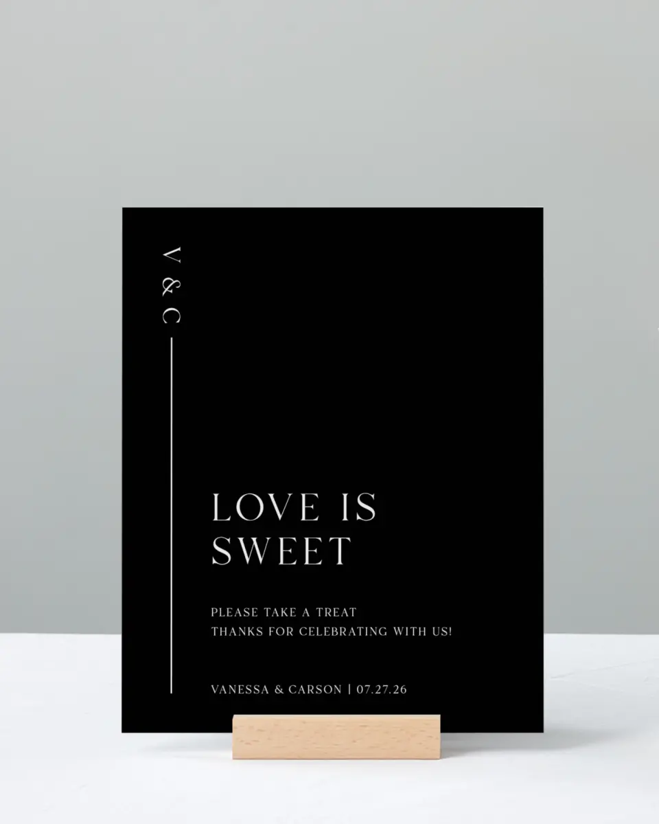 This is a 8" x 10" Favor Sign called Endless Love printed in full color