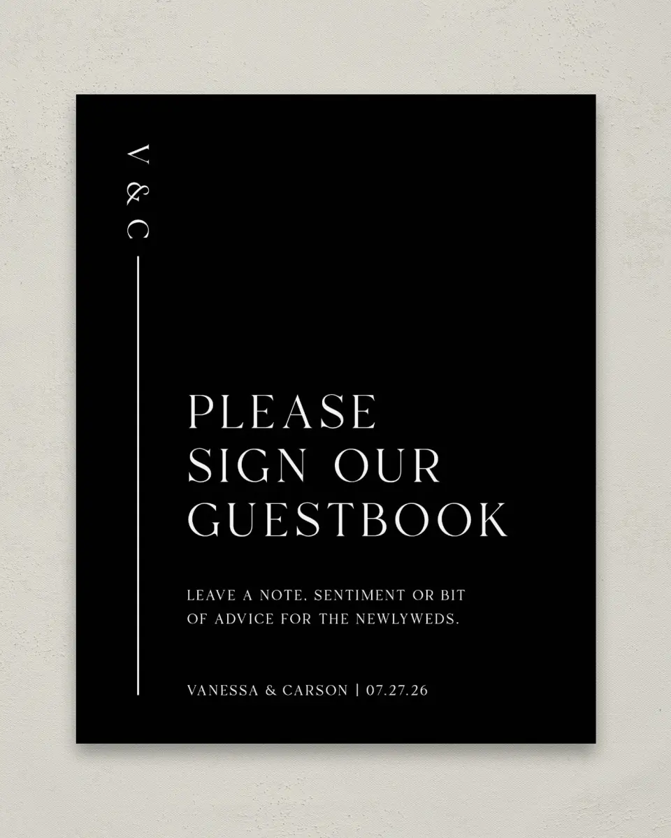 This is a 8" x 10" Guest Book Sign called Endless Love printed in full color