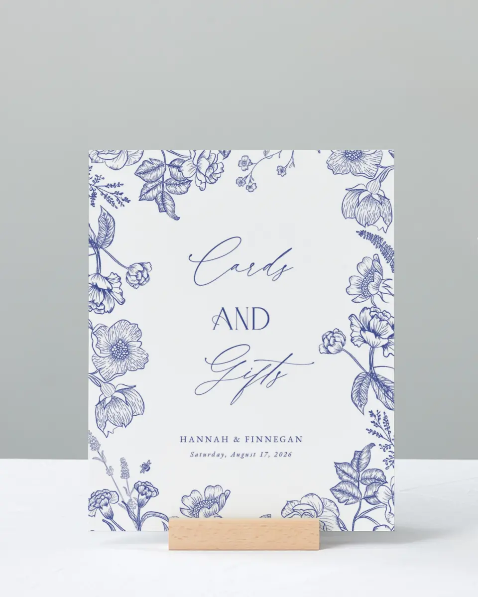 This is a 8" x 10" Cards & Gifts Sign called Modern Chinoiserie printed in full color