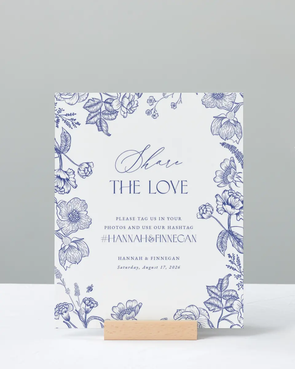 This is a 8" x 10" Share the Love Sign called Modern Chinoiserie printed in full color