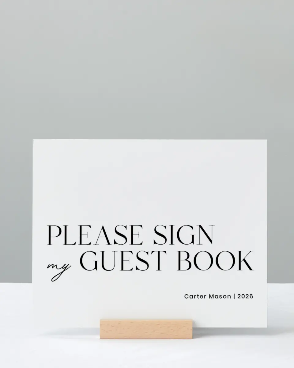 This is a 8" x 10" Guestbook Grad Sign called Classy Cool Grad printed in full color with Silver foil