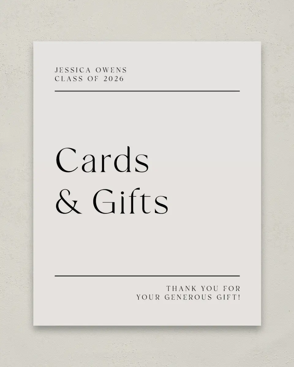 This is a 8" x 10" Cards & Gifts Grad Sign called Start of Something New printed in full color