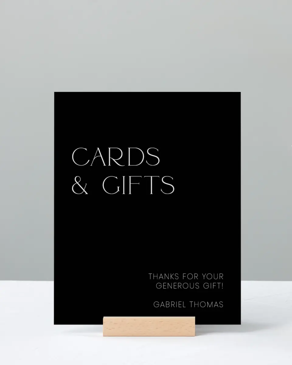 This is a 8" x 10" Cards & Gifts Grad Sign called Starting Fresh printed in full color with Silver foil