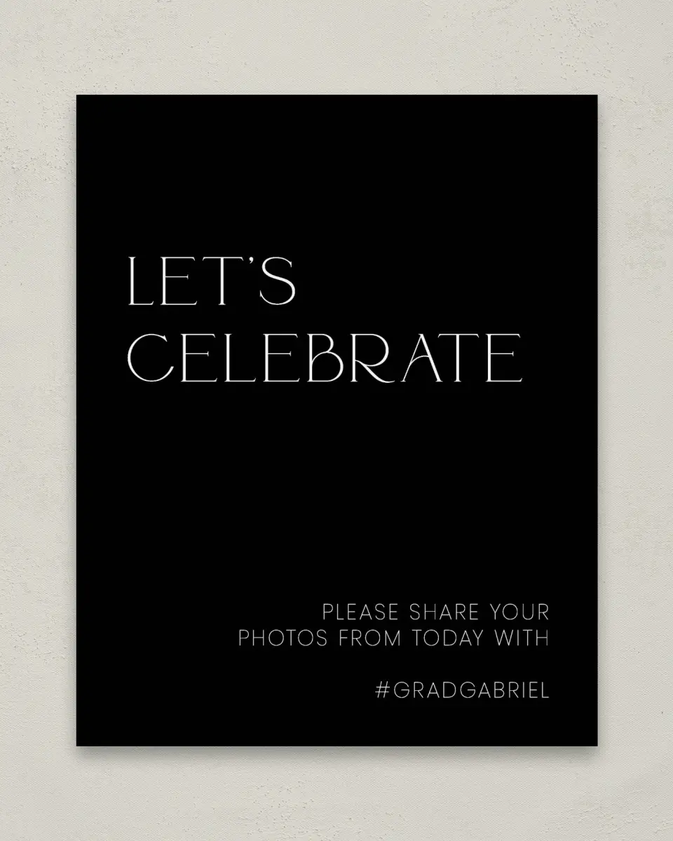 This is a 8" x 10" Let's Celebrate & Snap a Photo Grad Sign called Starting Fresh printed in full color