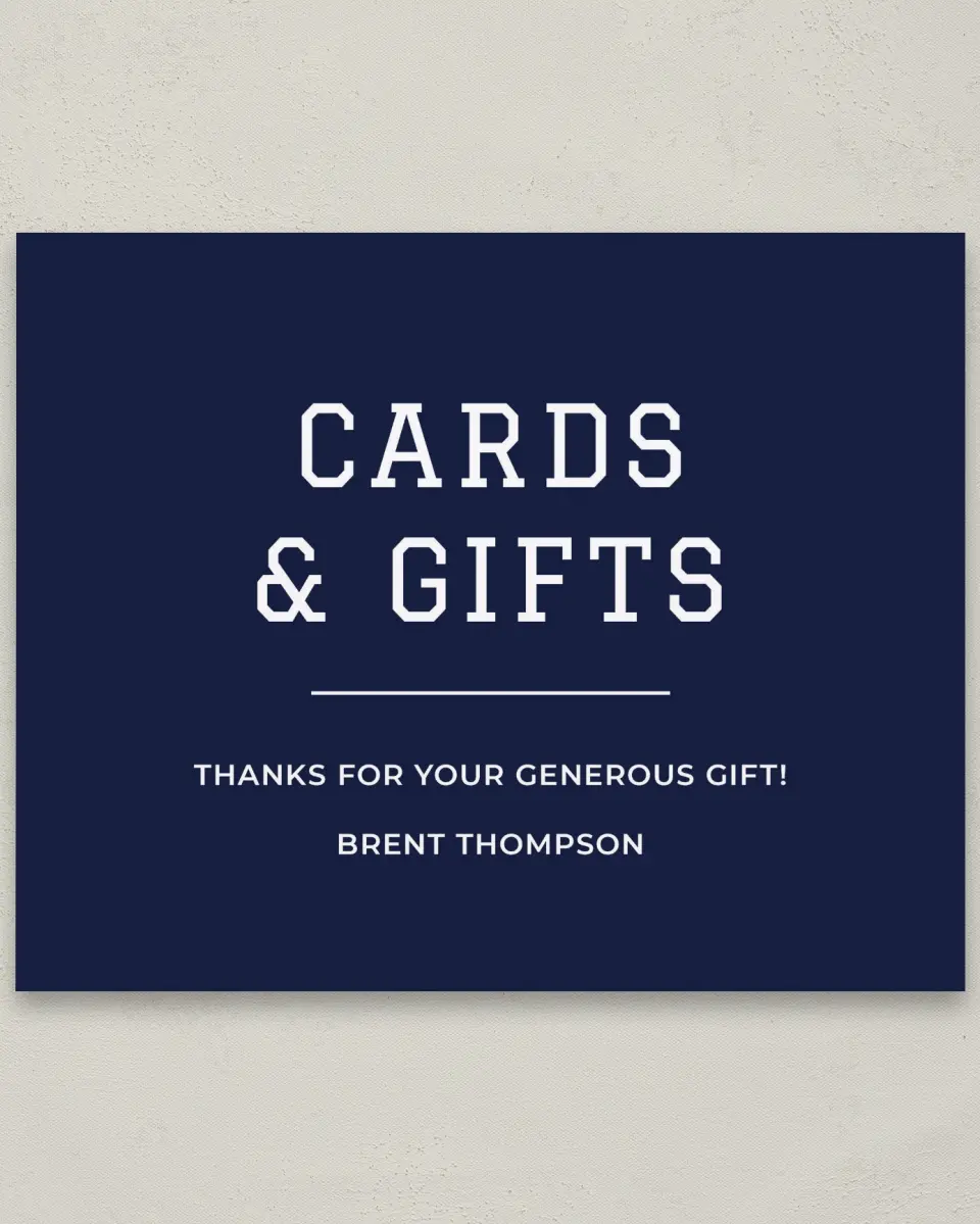 This is a 8" x 10" Cards & Gifts Grad Sign called Classic Celebration printed in full color