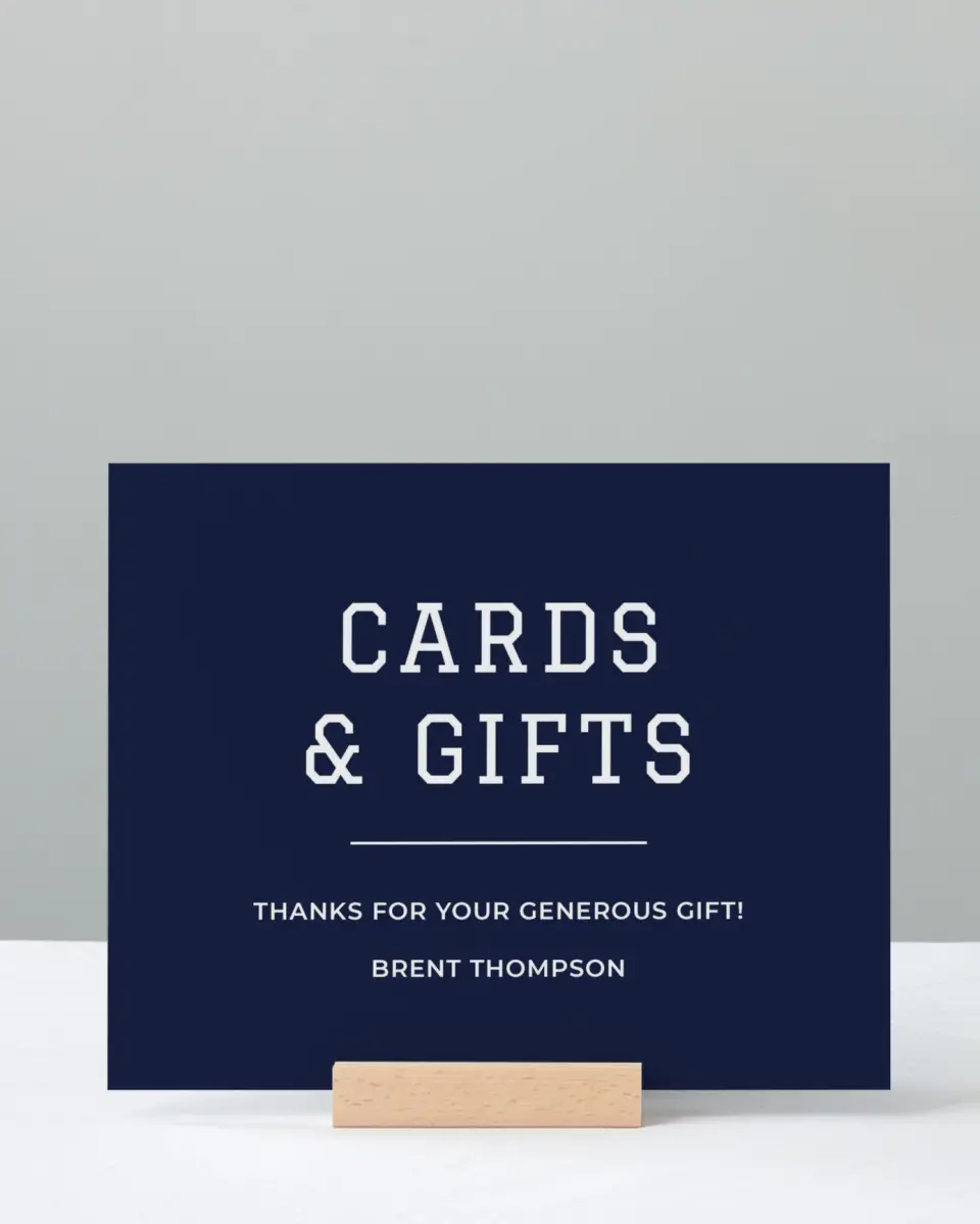 This is a 8" x 10" Cards & Gifts Grad Sign called Classic Celebration printed in full color