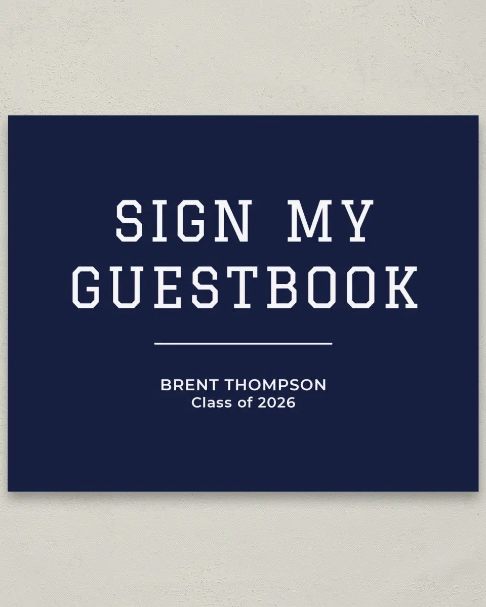 This is a 8" x 10" Guestbook Grad Sign called Classic Celebration printed in full color