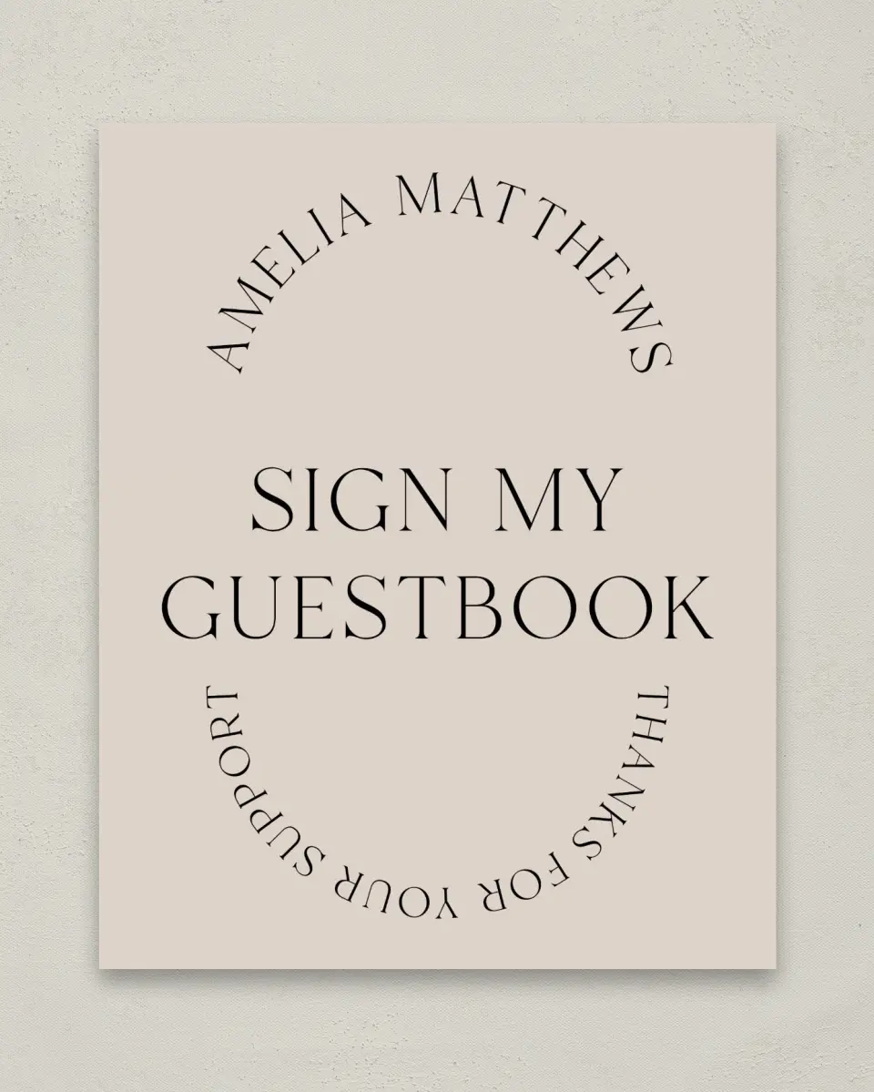 This is a 8" x 10" Guestbook Grad Sign called Time To Shine printed in full color