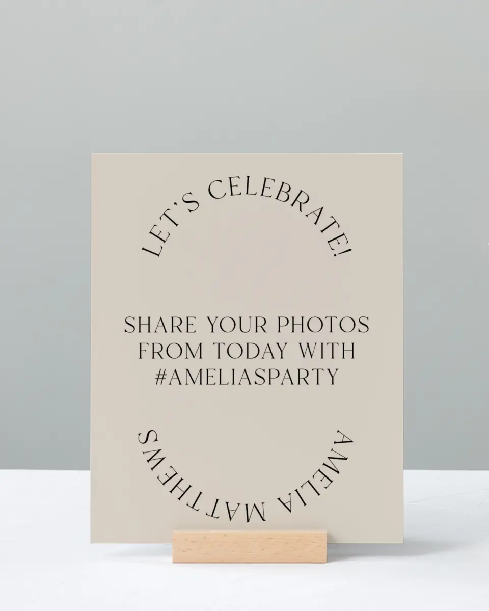 This is a 8" x 10" Let's Celebrate & Snap a Photo Grad Sign called Time To Shine printed in full color with Silver foil