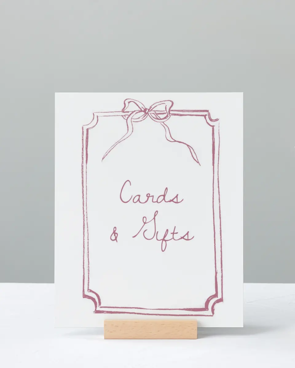 This is a 8" x 10" Cards & Gifts Baby Shower Sign called Careful Coquette printed in full color
