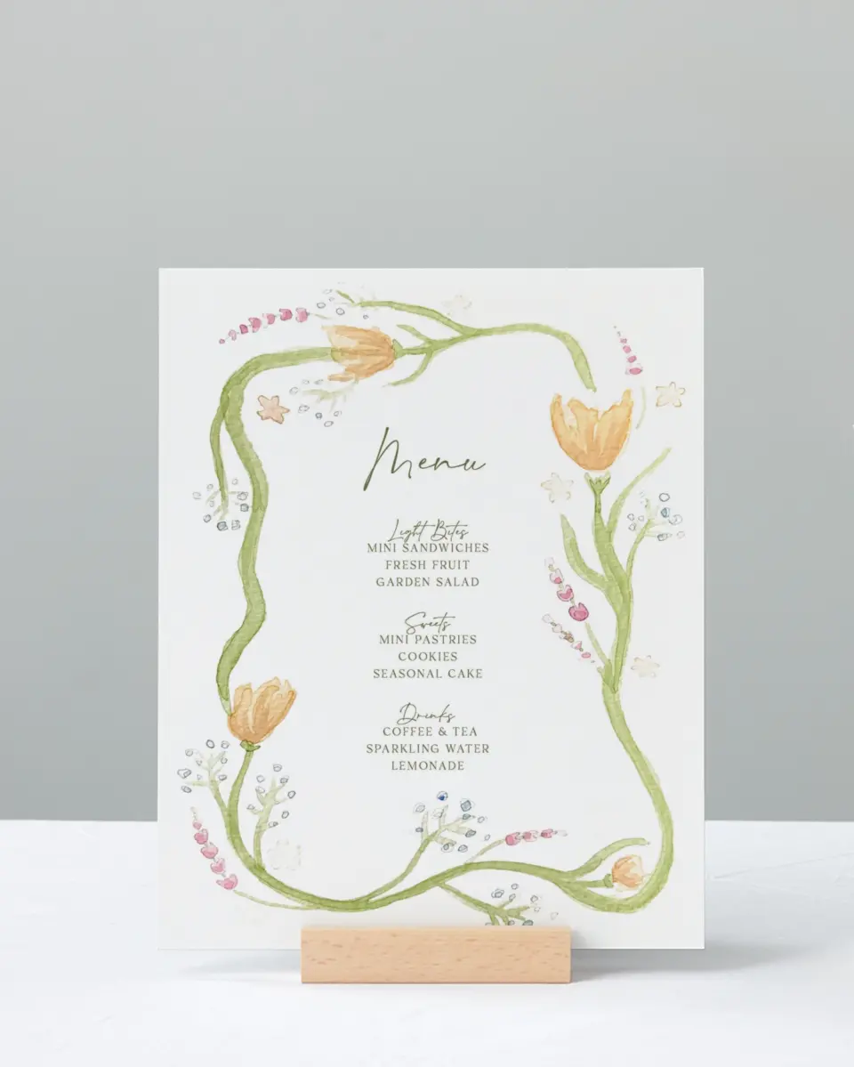 This is a 8" x 10" Bachelorette Party Thank You Card called Garden Party printed in full color