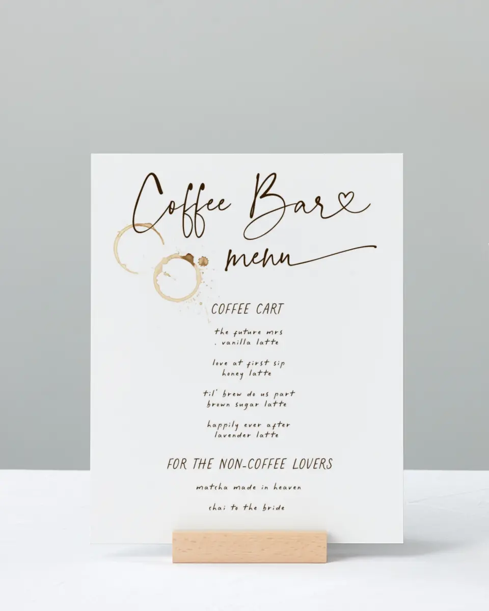 This is a 8" x 10" Bachelorette Party Thank You Card called Love is Brewing printed in full color