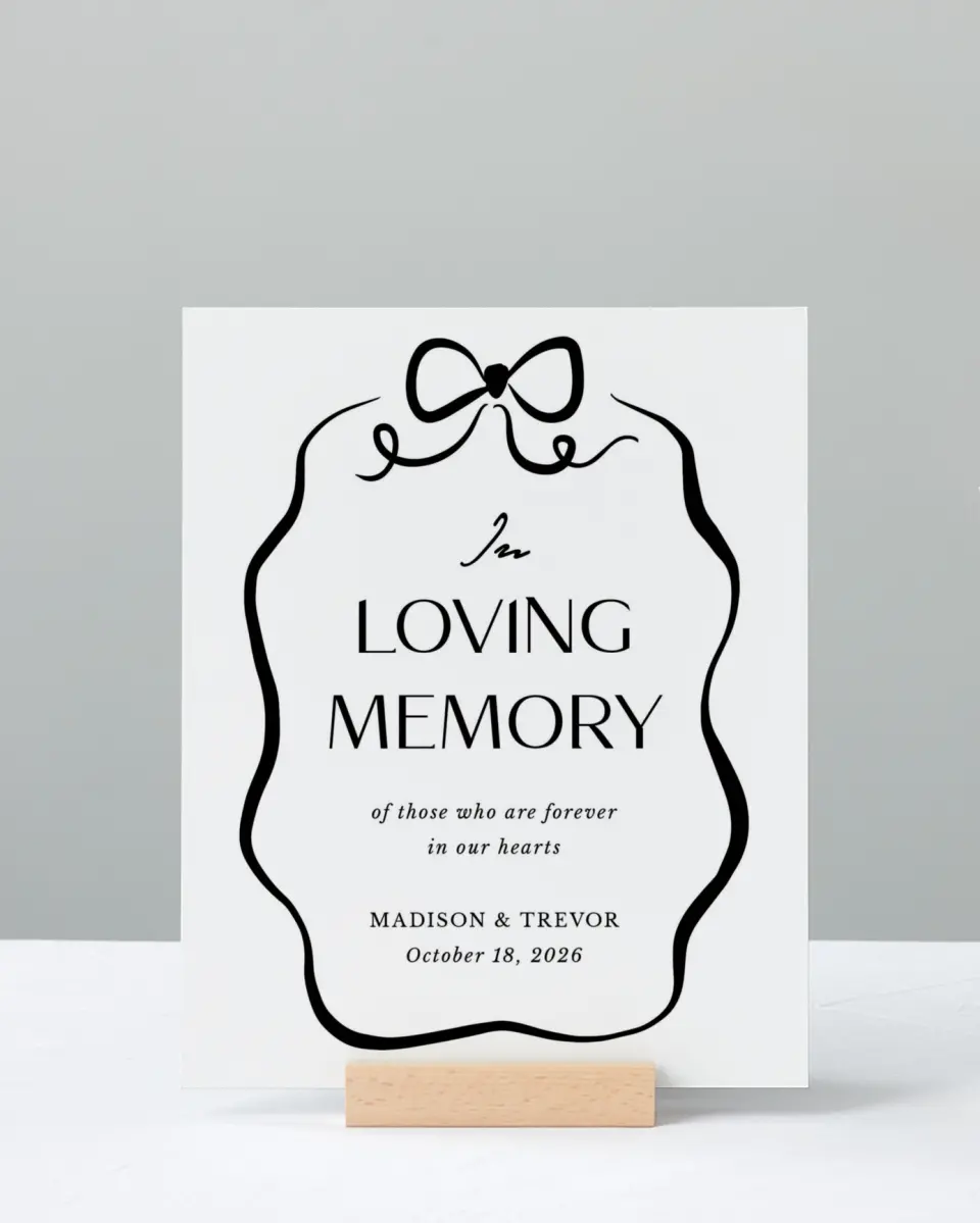 This is a 8" x 10" Loving Memory Sign called The Madison printed in full color