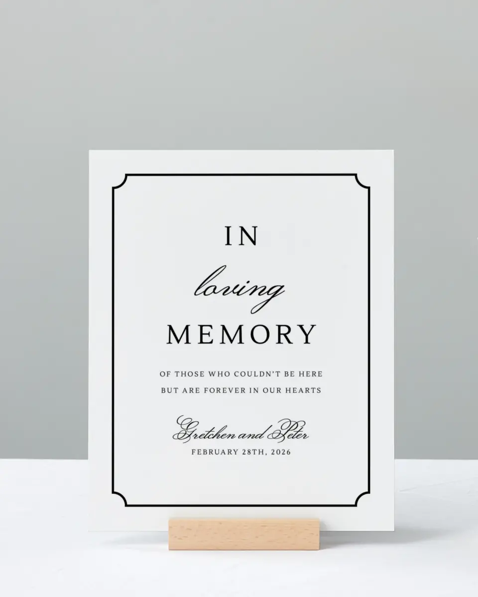 This is a 8" x 10" Loving Memory Sign called Elegant Tradition printed in full color