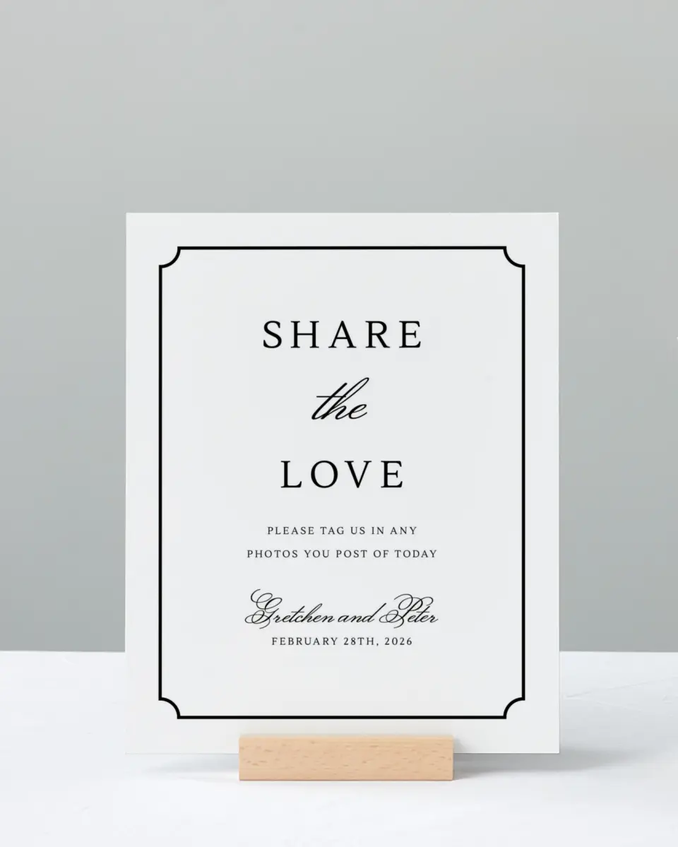 This is a 8" x 10" Share the Love Sign called Elegant Tradition printed in full color