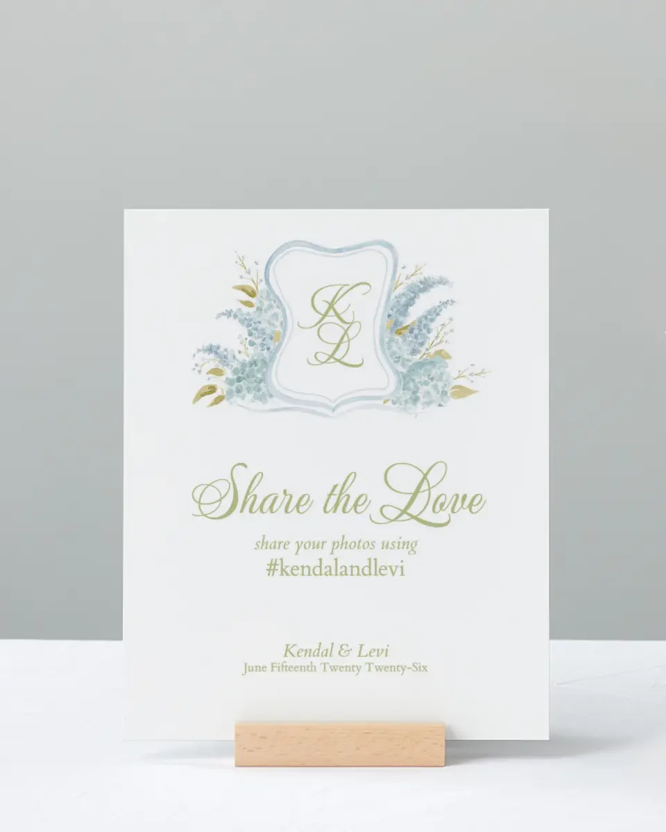 This is a 8" x 10" Share the Love Sign called Southern Belle printed in full color with Gold foil