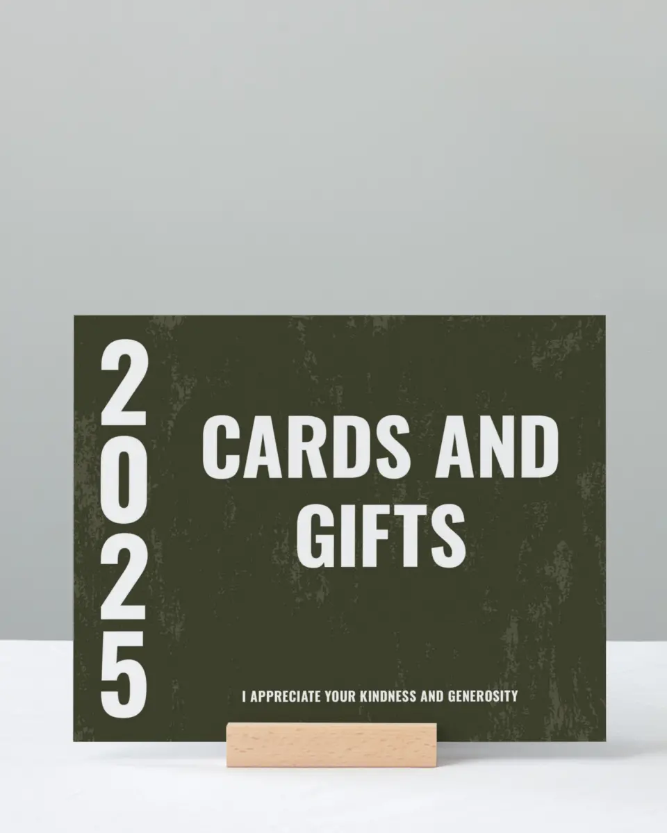 This is a 8" x 10" Cards & Gifts Grad Sign called Genuine Graduate printed in full color