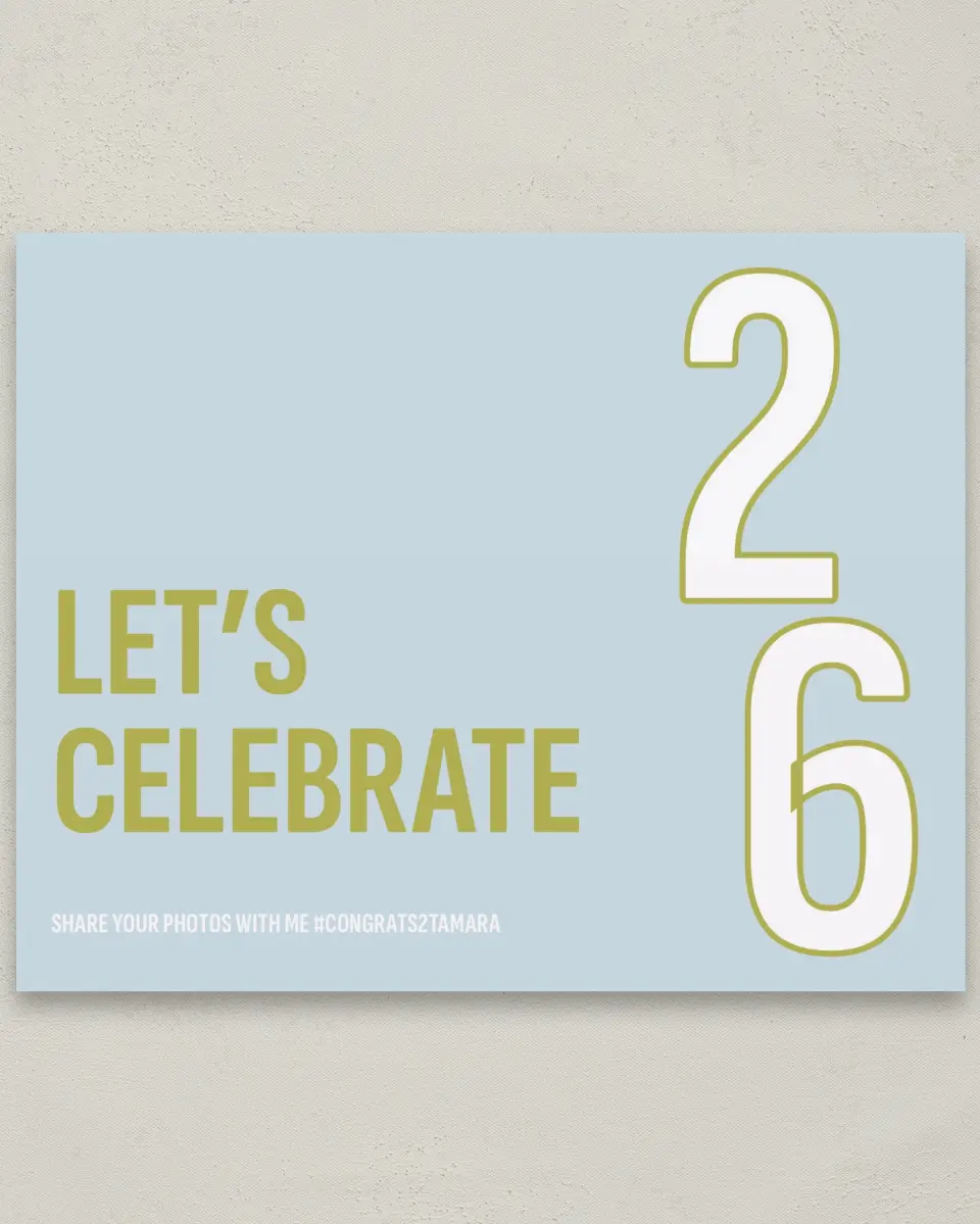 This is a 8" x 10" Let's Celebrate & Snap a Photo Grad Sign called Big Grad Energy printed in full color