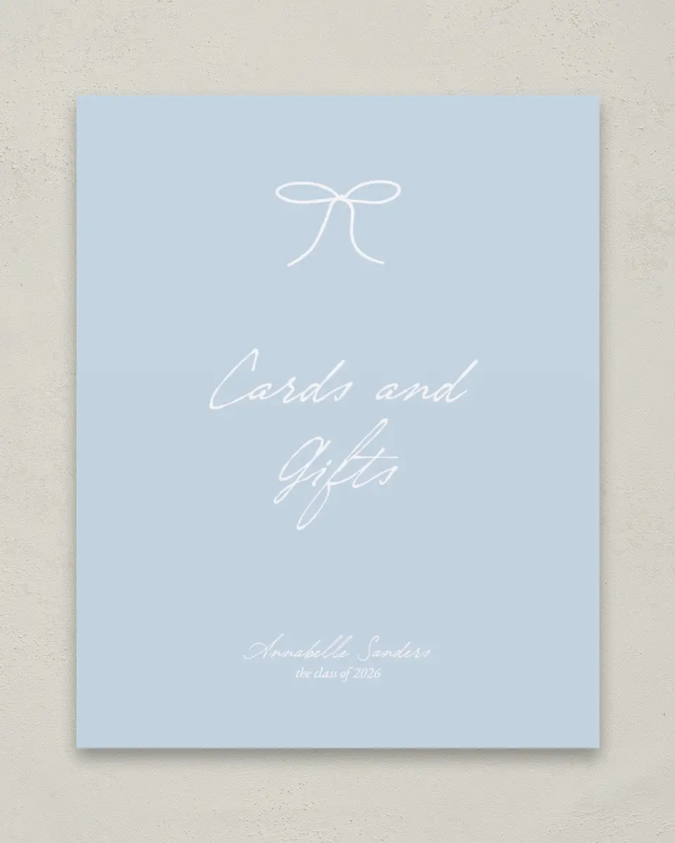 This is a 8" x 10" Cards & Gifts Grad Sign called Future Tied printed in full color
