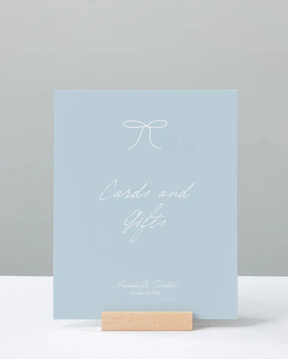 This is a 8" x 10" Cards & Gifts Grad Sign called Future Tied printed in full color