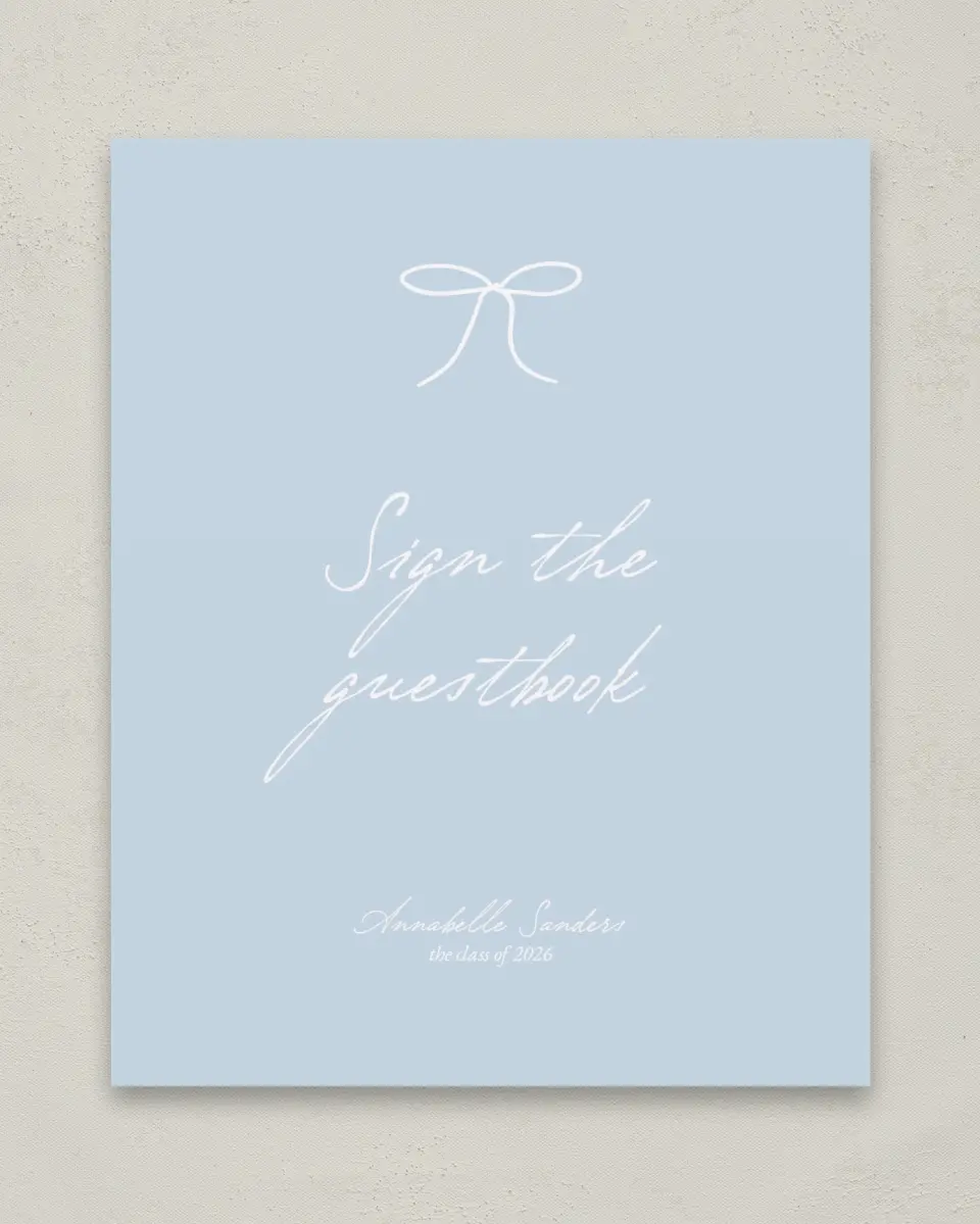 This is a 8" x 10" Guestbook Grad Sign called Future Tied printed in full color