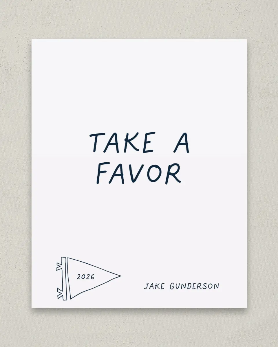 This is a 8" x 10" Take a Favor Grad Sign called New Chapter printed in full color