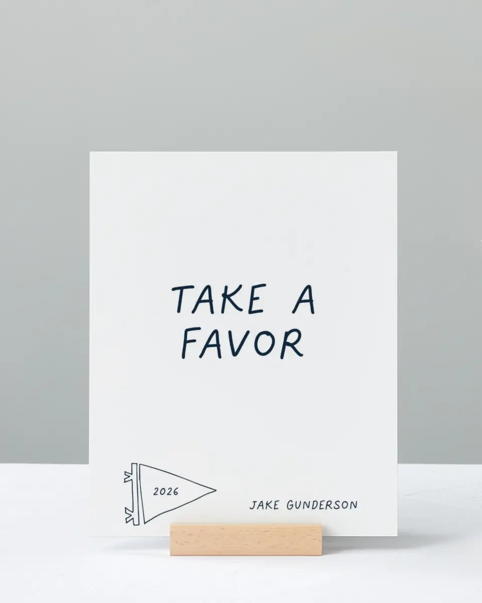 This is a 8" x 10" Take a Favor Grad Sign called New Chapter printed in full color
