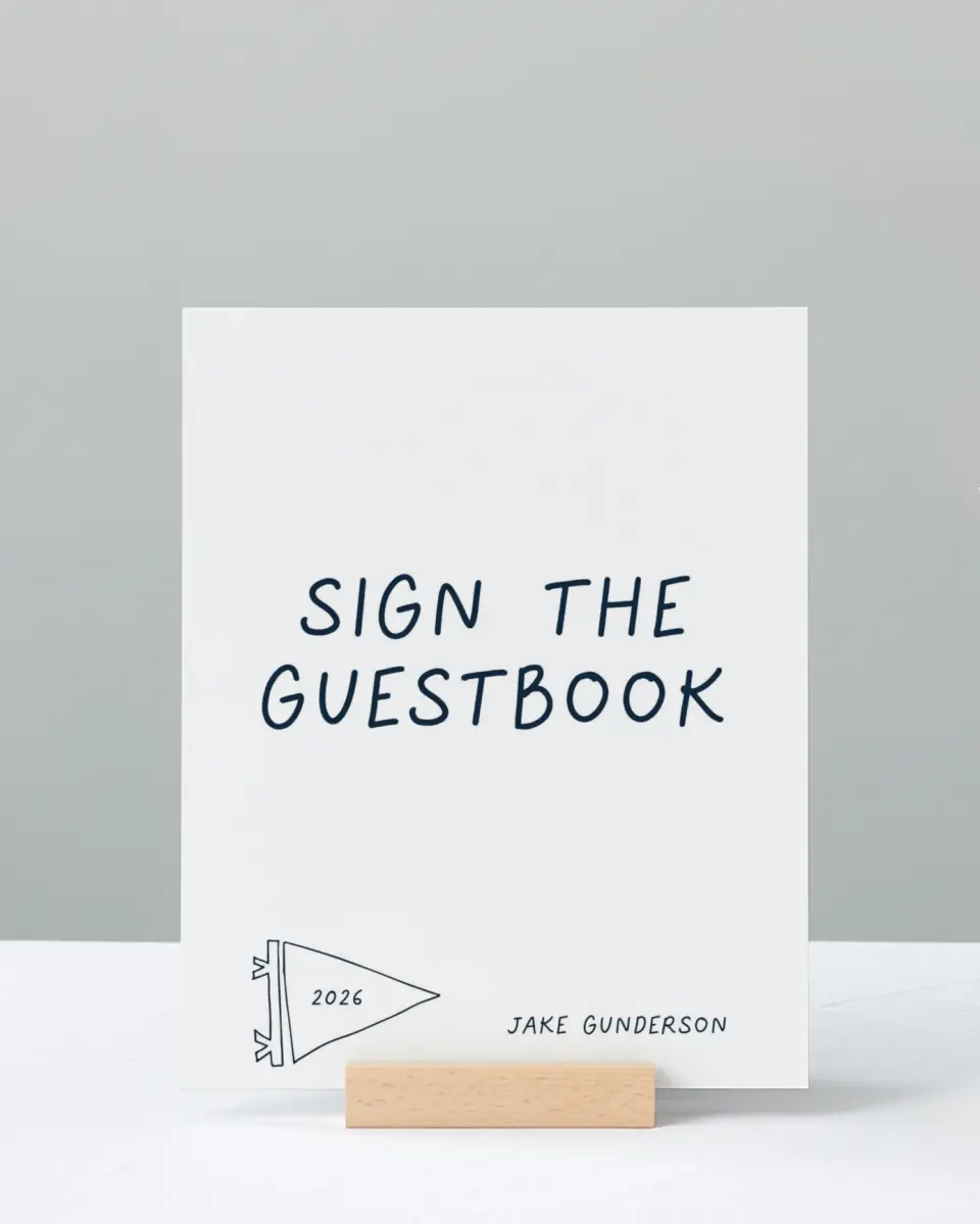 This is a 8" x 10" Guestbook Grad Sign called New Chapter printed in full color