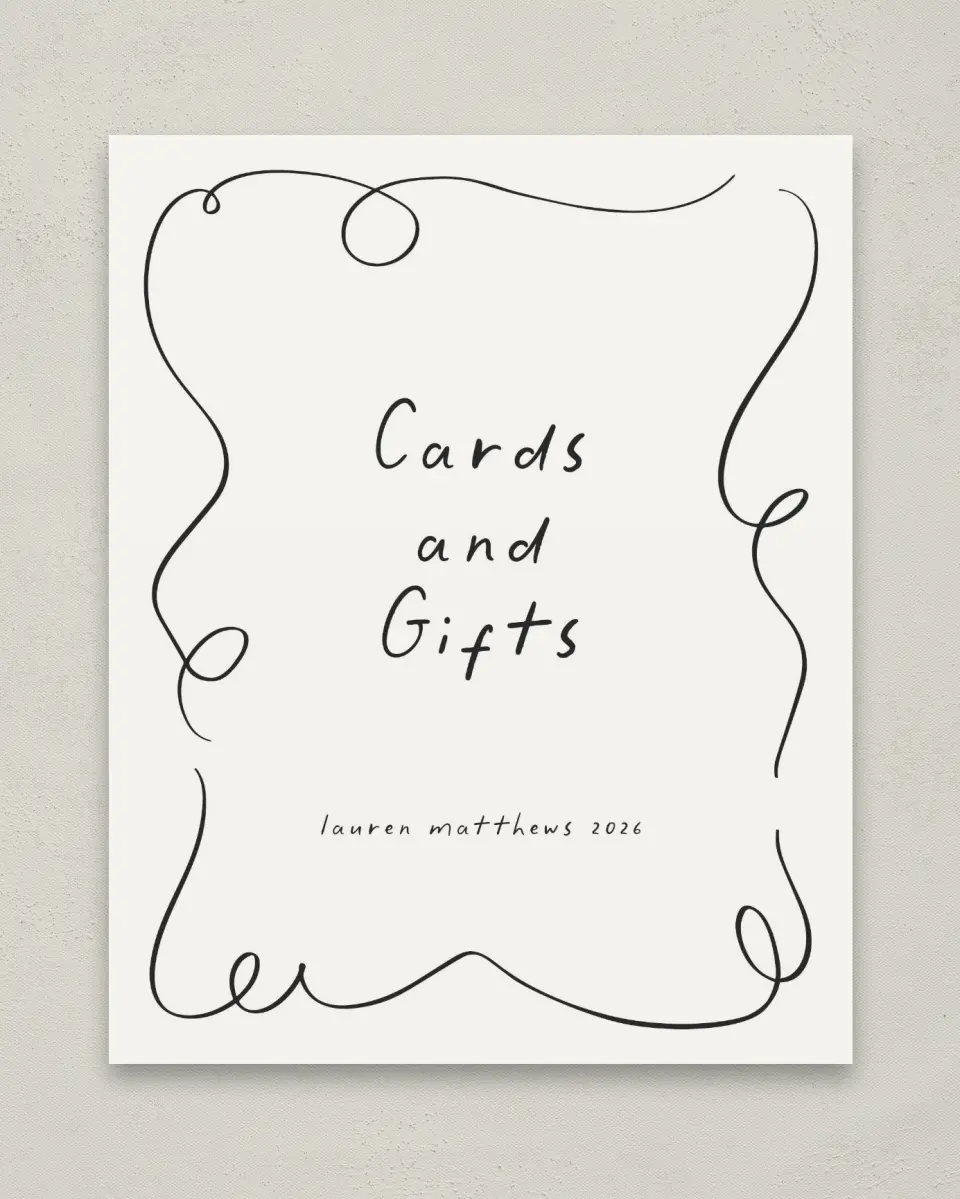 This is a 8" x 10" Cards & Gifts Grad Sign called Free to be printed in full color