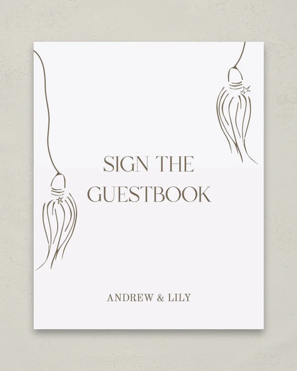 This is a 8" x 10" Guestbook Grad Sign called Cap and Gown printed in full color