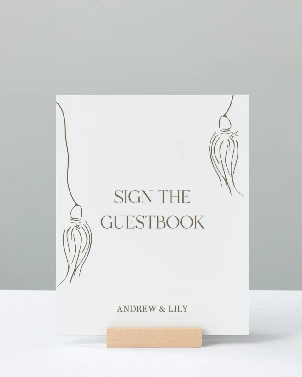 This is a 8" x 10" Guestbook Grad Sign called Cap and Gown printed in full color