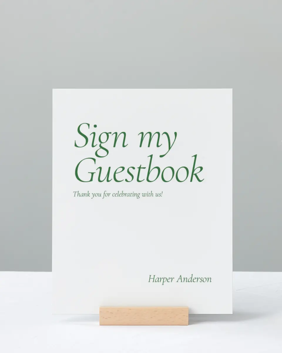 This is a 8" x 10" Guestbook Grad Sign called Our Grad printed in full color with Gold foil