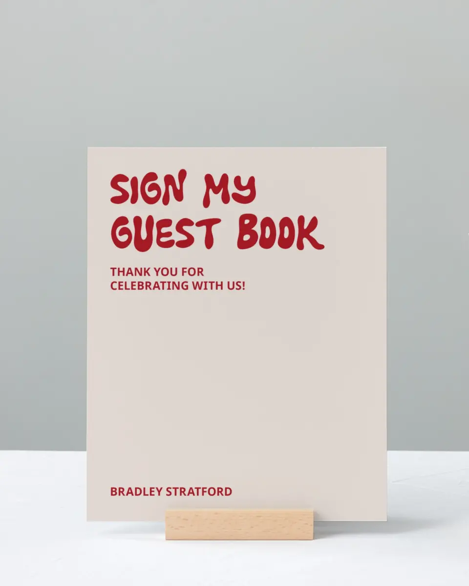 This is a 8" x 10" Guestbook Grad Sign called Final Countdown printed in full color with Gold foil