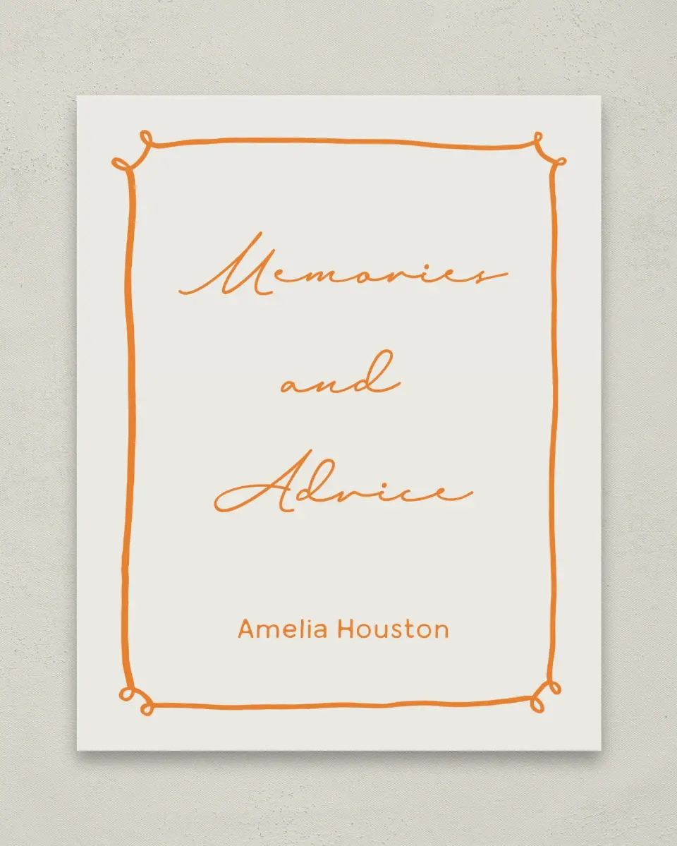 This is a 8" x 10" Memory & Advice Grad Sign called Grand Grad printed in full color